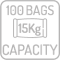Kod kotlova i peći sa kapacitetom 100 vreća, spremnik pepela potrebno je isprazniti nakon potrošenih otprilike 100 vreća peleta od 15 kg. (zavisno o kvaliteti peleta i parametrima kotla)